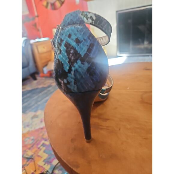 Thalia sodi playa Strappy High Heels Snake Pattern Size 8.5M - Picture 10 of 13